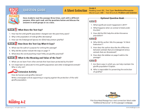Grade 6 Reading Guide: A Silent Extinction - Giraffe Conservation