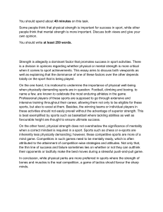 Physical vs. Mental Strength in Sports: An Essay