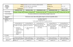 TLE-ICT Graphic Design Lesson Log: Principles & Color