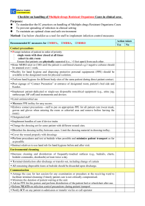 MDRO Infection Control Checklist for Clinical Areas