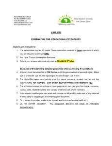 Educational Psychology Exam Instructions - June 2025