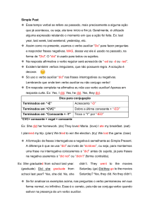 Simple Past: Li&ccedil;&atilde;o de Gram&aacute;tica Inglesa