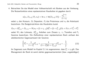 Geldpolitik &Uuml;bung: Banken & Finanzm&auml;rkte