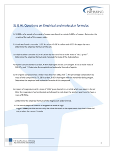 Empirical & Molecular Formula Practice Problems