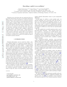 Qubit Encoding in an Oscillator: Quantum Error Correction