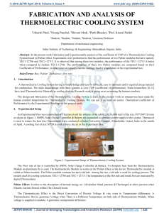 Thermoelectric Cooling System Fabrication & Analysis