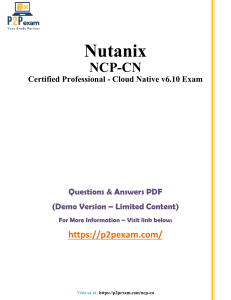 Nutanix NCP-CN Exam Questions & Answers (Demo)