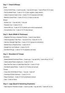 5-Day Workout Plan: Chest, Back, Shoulders, Legs, Arms