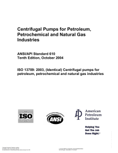 API 610 Centrifugal Pumps Standard