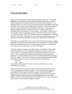 Assembly Subroutines: CALL, RET, and Parameter Passing