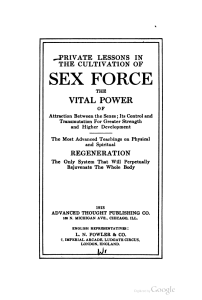 Sex Force: Cultivation & Transmutation (1913)