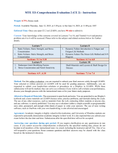 MTE 321 CE 2 Instructions: Fatigue & Static Failure