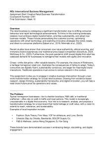 Retail Business Transformation Assignment Brief