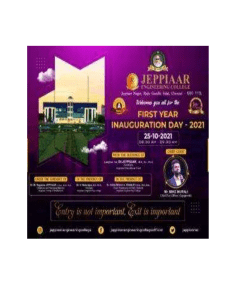Jeppiaar Engineering College Inauguration Day 2021