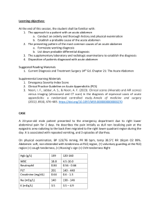 Acute Abdomen Case Study: Appendicitis Diagnosis & Management