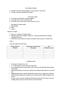 Weather Studies: Elements, Instruments, and Calculations