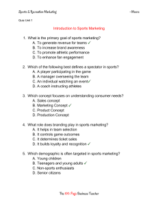 Sports Marketing Quiz: Introduction to Key Concepts