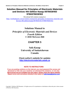 Electronic Materials & Devices Solutions Manual, Chapter 5