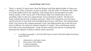 Ancient Rome Controls: Exam Question