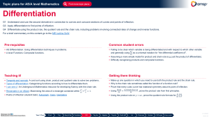 AS/A Level Maths: Differentiation Topic Plan