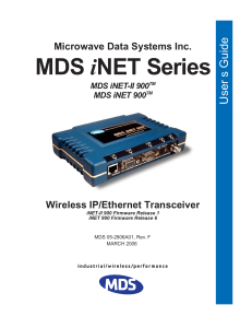 MDS iNET Series Wireless Transceiver User Guide