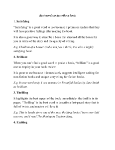 Best Words to Describe a Book: A Descriptive List