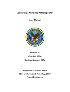 Anatomic Pathology User Manual - VISTA Laboratory