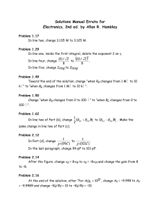 Electronics Solutions Manual Errata