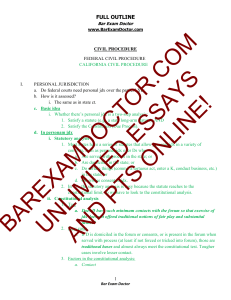 Civil Procedure Outline: Federal & CA Jurisdiction
