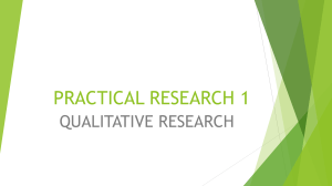 Qualitative Research: An Overview
