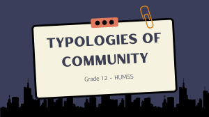 Community Typologies: Gemeinschaft, Urban, Rural, and More