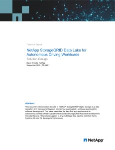 NetApp StorageGRID Data Lake for Autonomous Driving