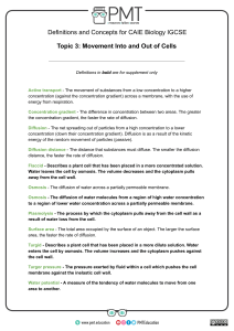 IGCSE Biology: Cell Movement Definitions & Concepts