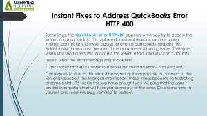 Fix QuickBooks Error HTTP 400: Troubleshooting Guide