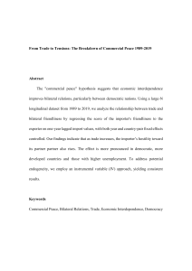 Trade, Tensions, and Commercial Peace: 1989-2019 Analysis