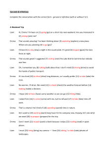 Gerunds and Infinitives Worksheet: Weekend Trip