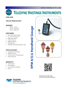 Teledyne Hastings HPM 4/5/6 Handheld Vacuum Gauge Datasheet