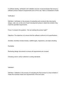 Verification vs. Validation in Software Testing