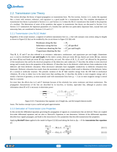 Transmission Line Theory: RLGC Model & Properties
