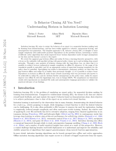 Behavior Cloning & Horizon in Imitation Learning