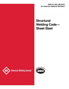 AWS D1.3/D1.3M:2018 Structural Welding Code for Sheet Steel