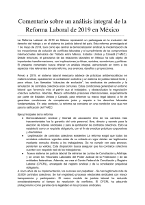 Reforma Laboral de M&eacute;xico 2019: Un An&aacute;lisis Profundo