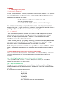 Strategic Management: Process & Corporate Strategies