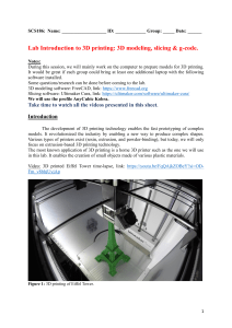 3D Printing Lab: Modeling, Slicing & G-Code