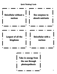 Quick Thinking Biology Cards: Cell Structure & Kingdoms