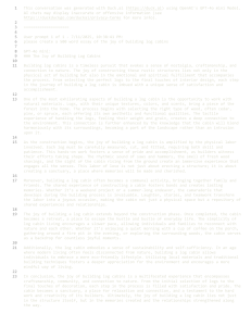 The Joy of Building Log Cabins: A 500-Word Essay