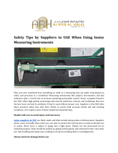 Insize Measuring Instrument Safety Tips in UAE