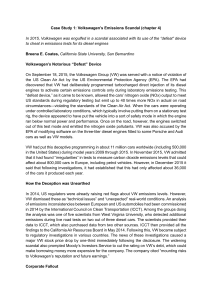 Volkswagen Emissions Scandal: A Case Study