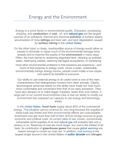 Energy & Environment: Fossil Fuels, Alternatives & Conservation