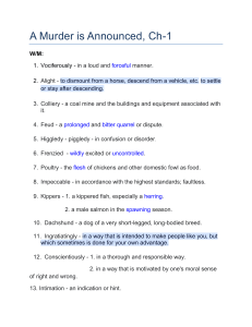 A Murder is Announced: Chapter 1 Vocabulary
